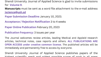 ISSUE 9 - CALL FOR PAPER مجلة جامعة شندي للعلوم التطبيقية - نداء استكتاب للعدد التاسع